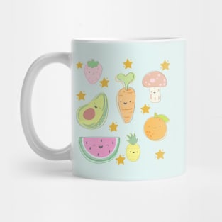 Cute Vegetable & Fruit Pattern Mug